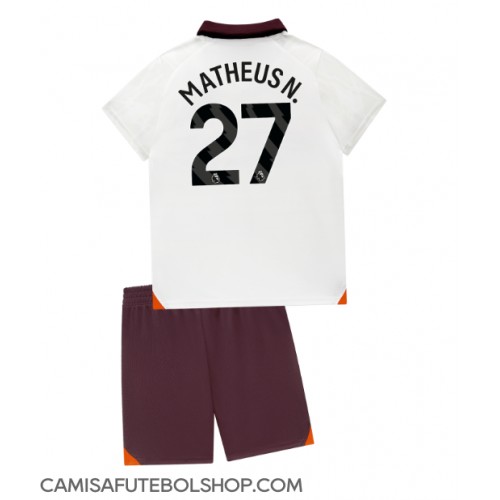 Camisa de time de futebol Manchester City Matheus Nunes #27 Replicas 2º Equipamento Infantil 2023-24 Manga Curta (+ Calças curtas)